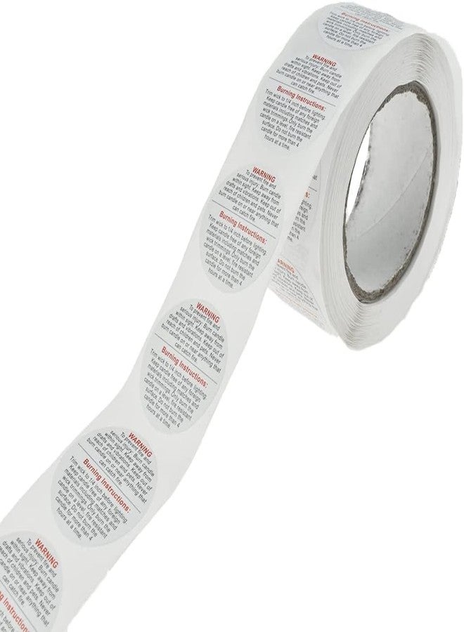 FirstTry Candle Warning Stickers I White Circular Safety Sticker I Waterproof, Easy to Peel I Round Label for Candle Making DIY Candle Jars Container and Tins - 500 Pcs (1 Inch) - Image 1